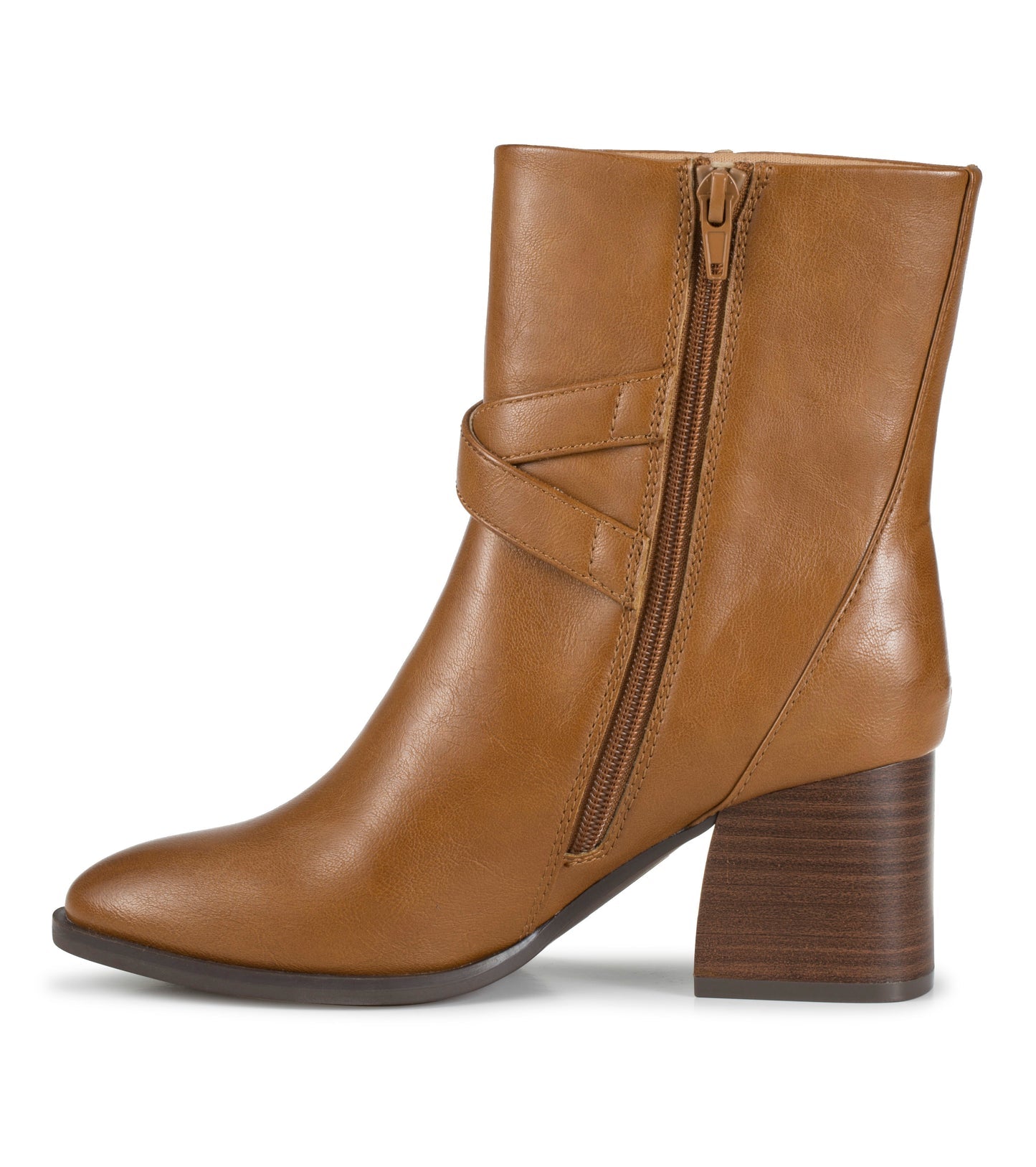 Baretraps Dorma Block Heel Midi Boot Dark Cognac