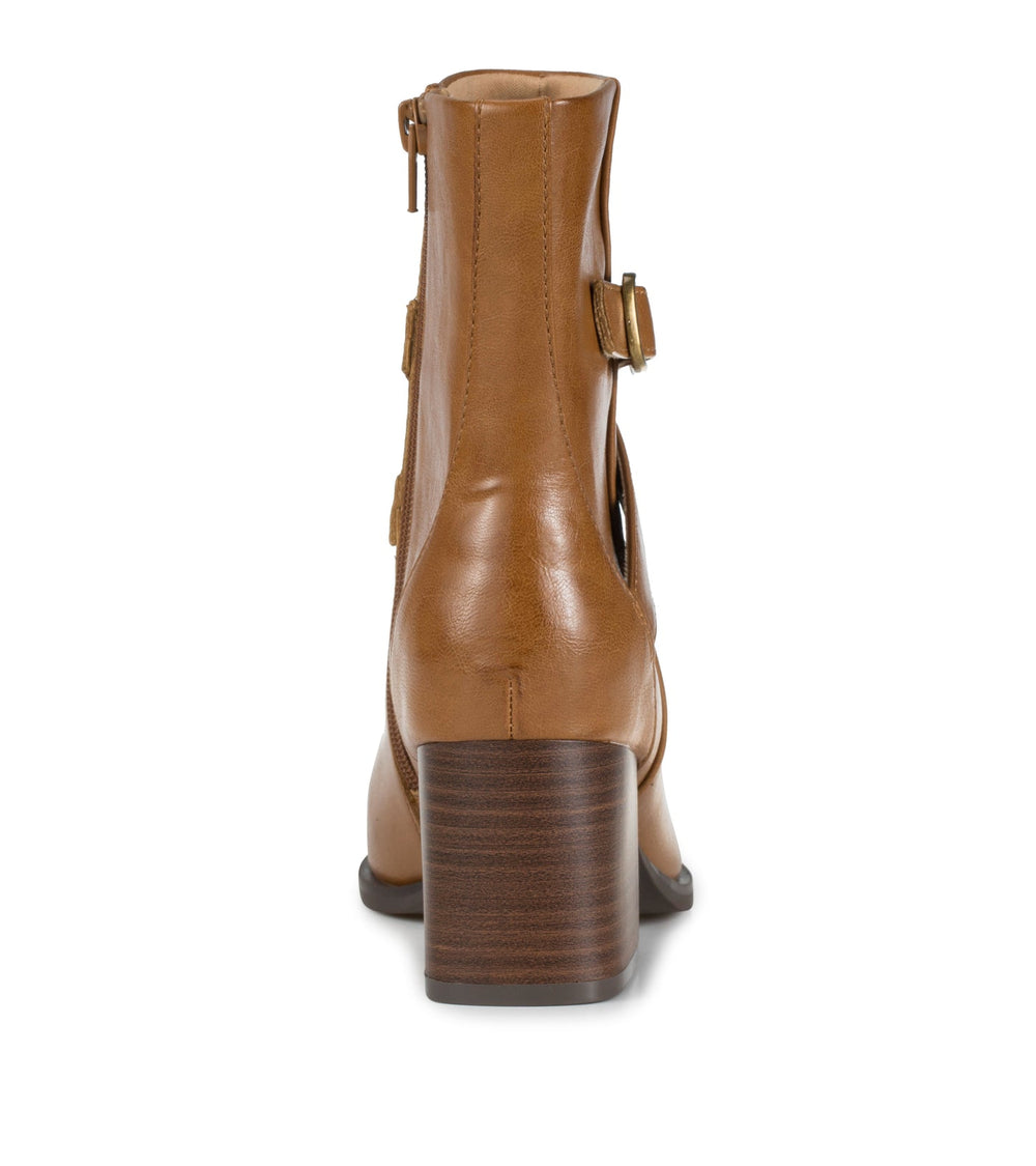 Baretraps Dorma Block Heel Midi Boot Dark Cognac