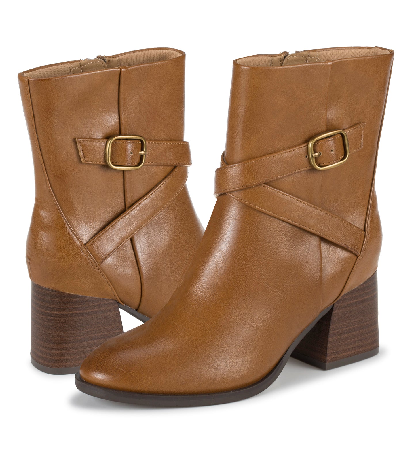 Baretraps Dorma Block Heel Midi Boot Dark Cognac