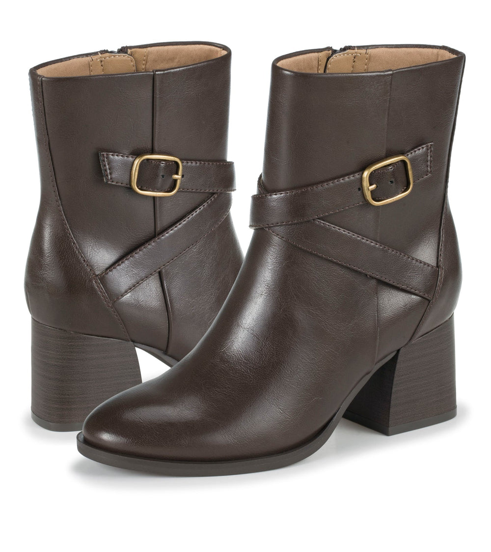 Baretraps Dorma Block Heel Midi Boot Dark Brown