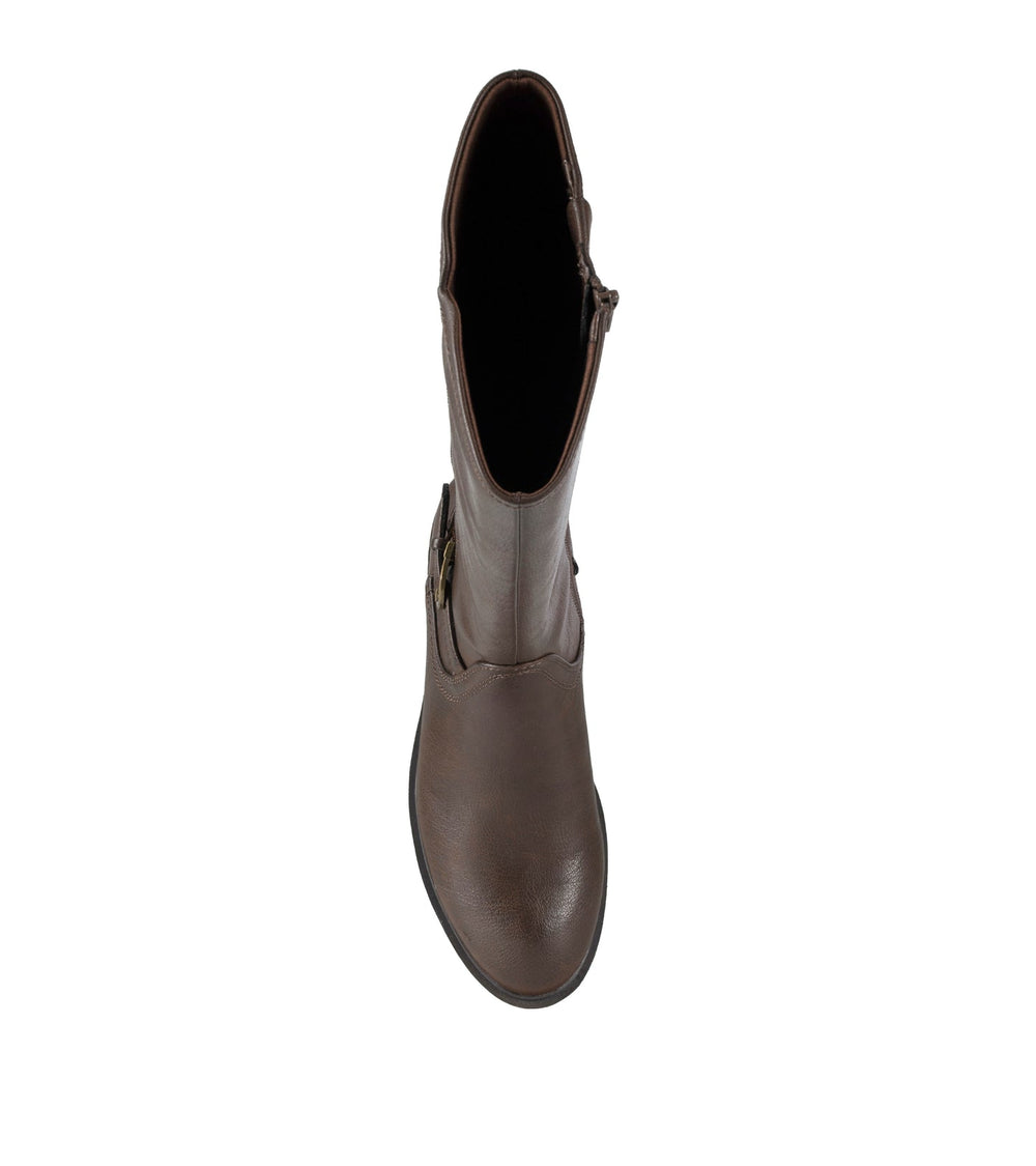 Baretraps Nena Wide Calf Riding Boot Dark Brown