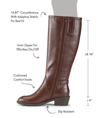 Baretraps Nena Wide Calf Riding Boot Mahogany