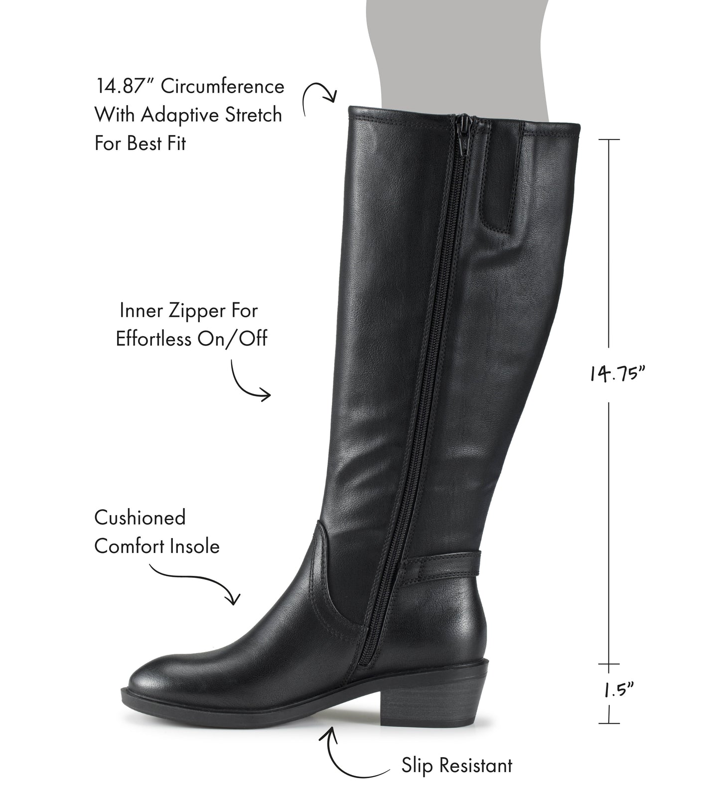 Baretraps Nena Wide Calf Riding Boot Black