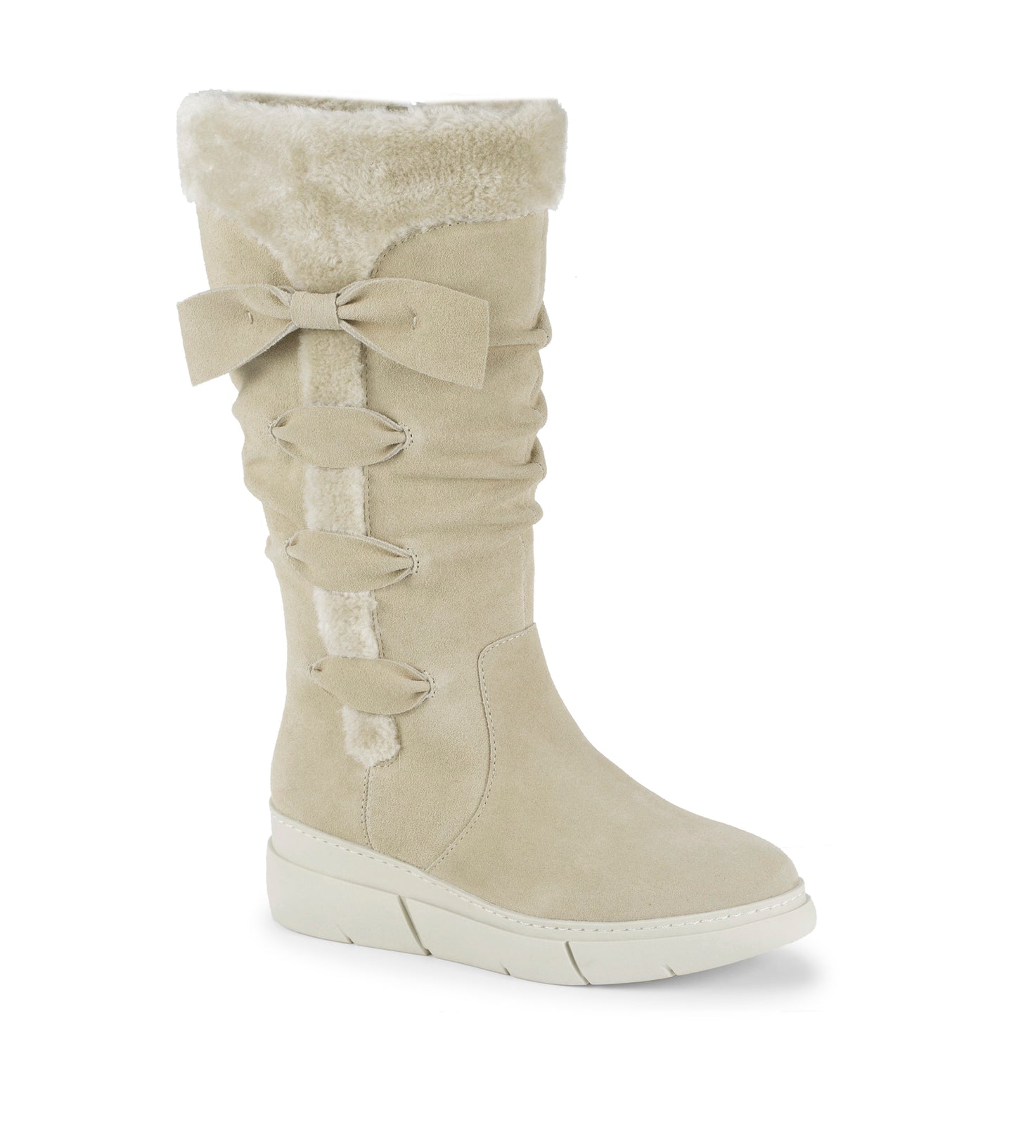 Baretraps Larenna Tall Wedge Boot Taupe Suede