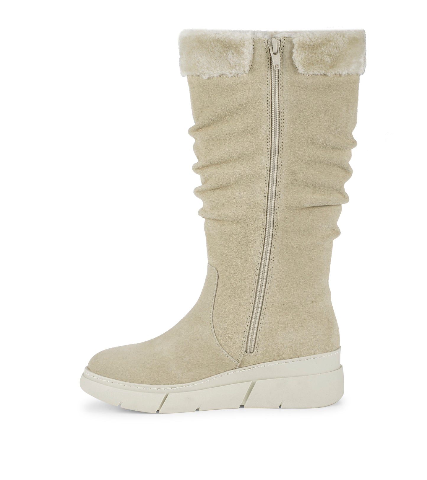 Baretraps Larenna Tall Wedge Boot Taupe Suede