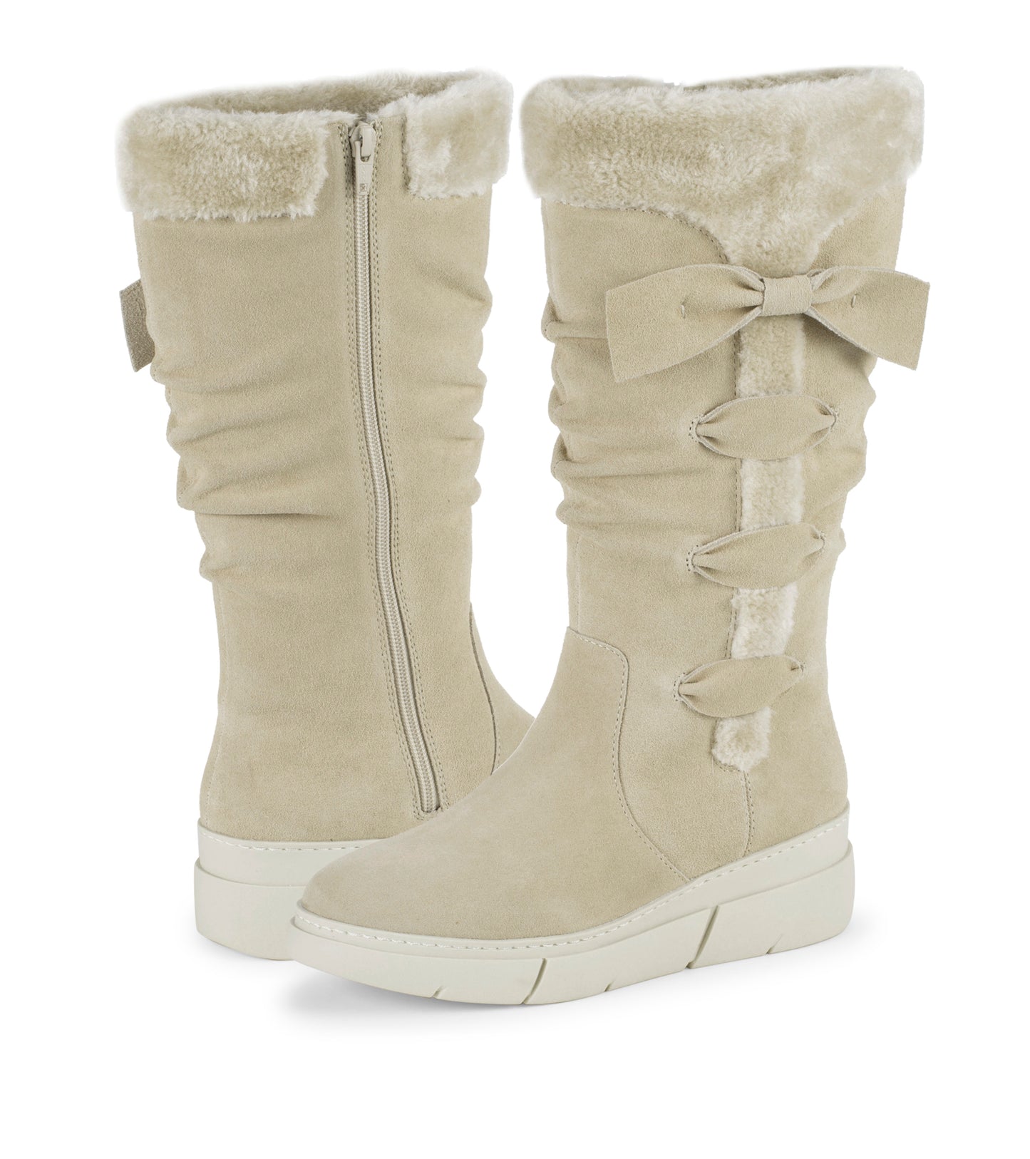 Baretraps Larenna Tall Wedge Boot Taupe Suede