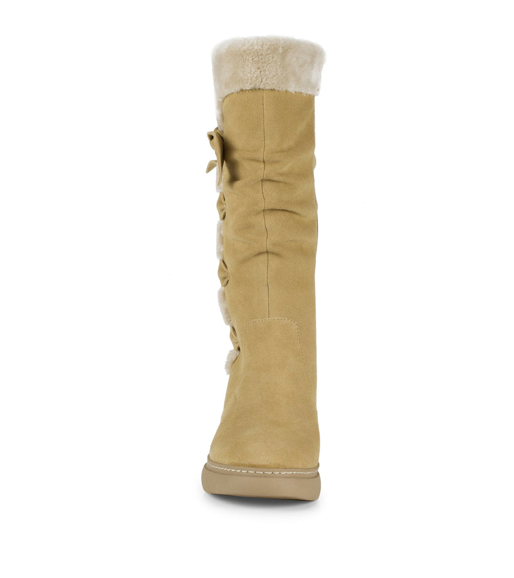 Baretraps Larenna Tall Wedge Boot Whiskey Suede