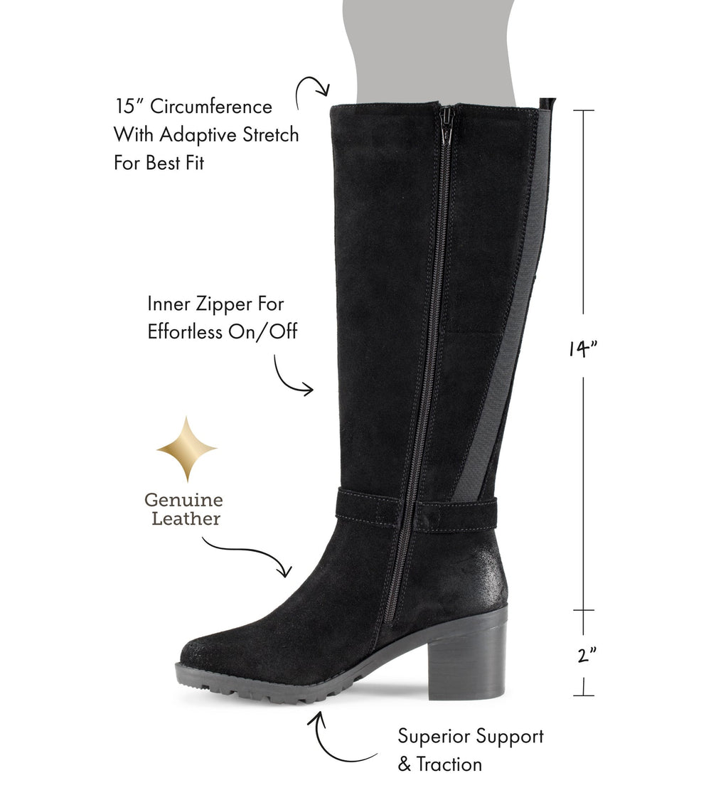 Baretraps Della Tall Boot Black Suede