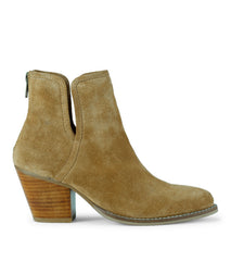 Baretraps Nanny Block Heel Bootie Cognac Suede