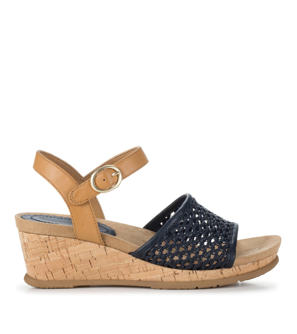 Baretraps Fernelle Wedge Sandal Navy Blue