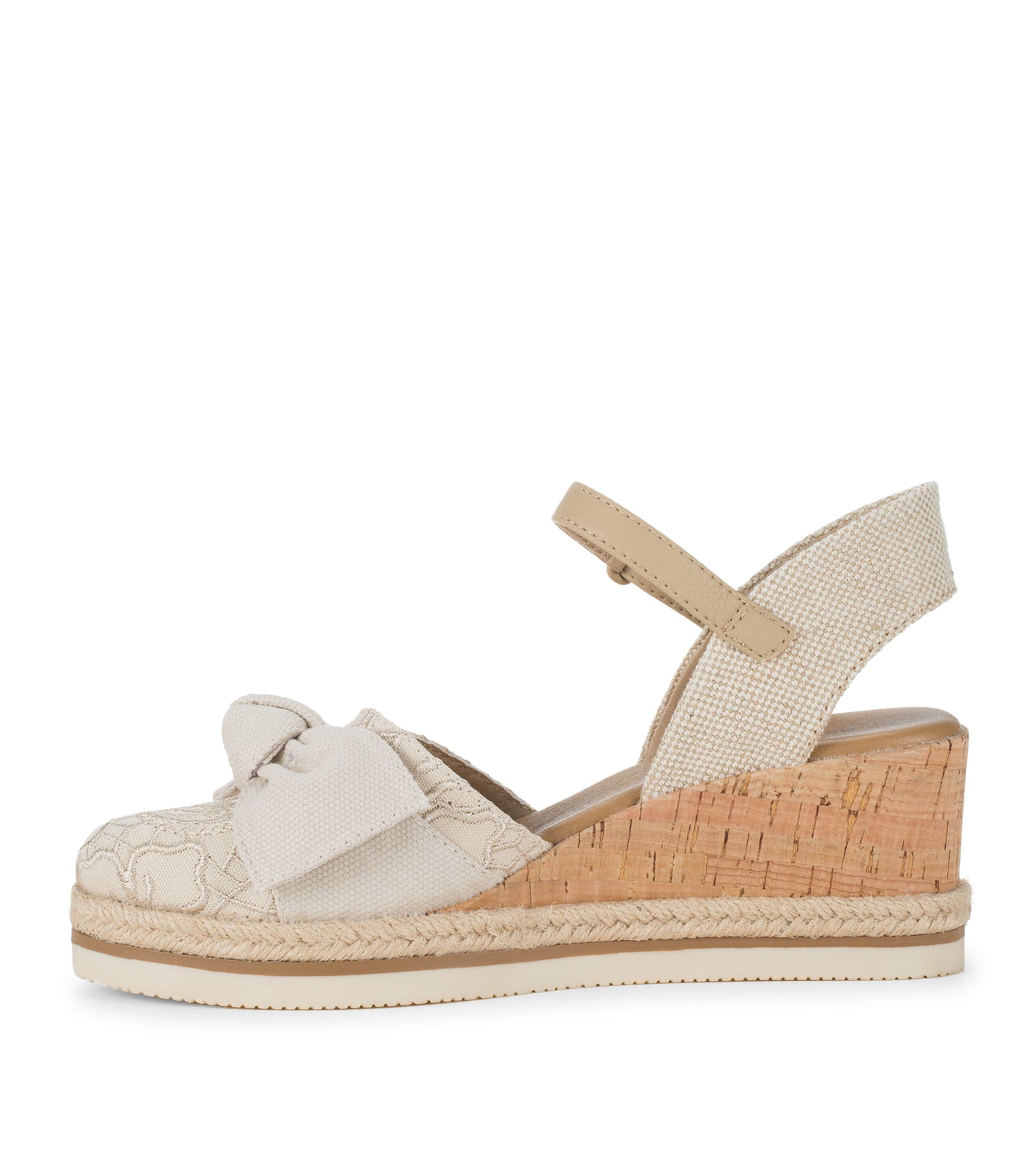Baretraps Arabelle Closed Toe Wedge Sandal Cream