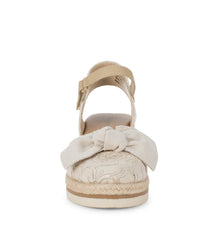 Baretraps Arabelle Closed Toe Wedge Sandal Cream