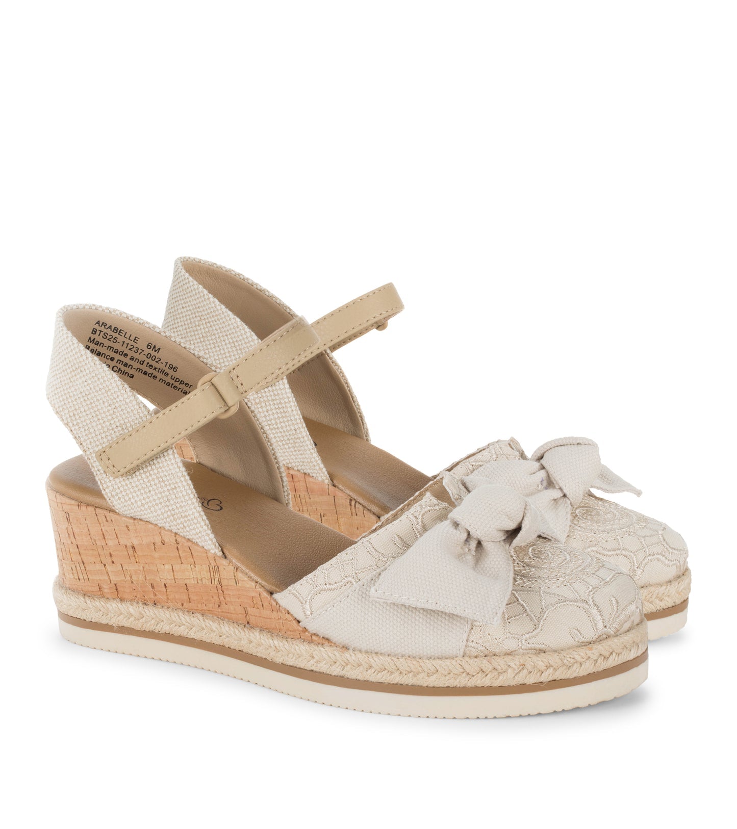 Baretraps Arabelle Closed Toe Wedge Sandal Cream