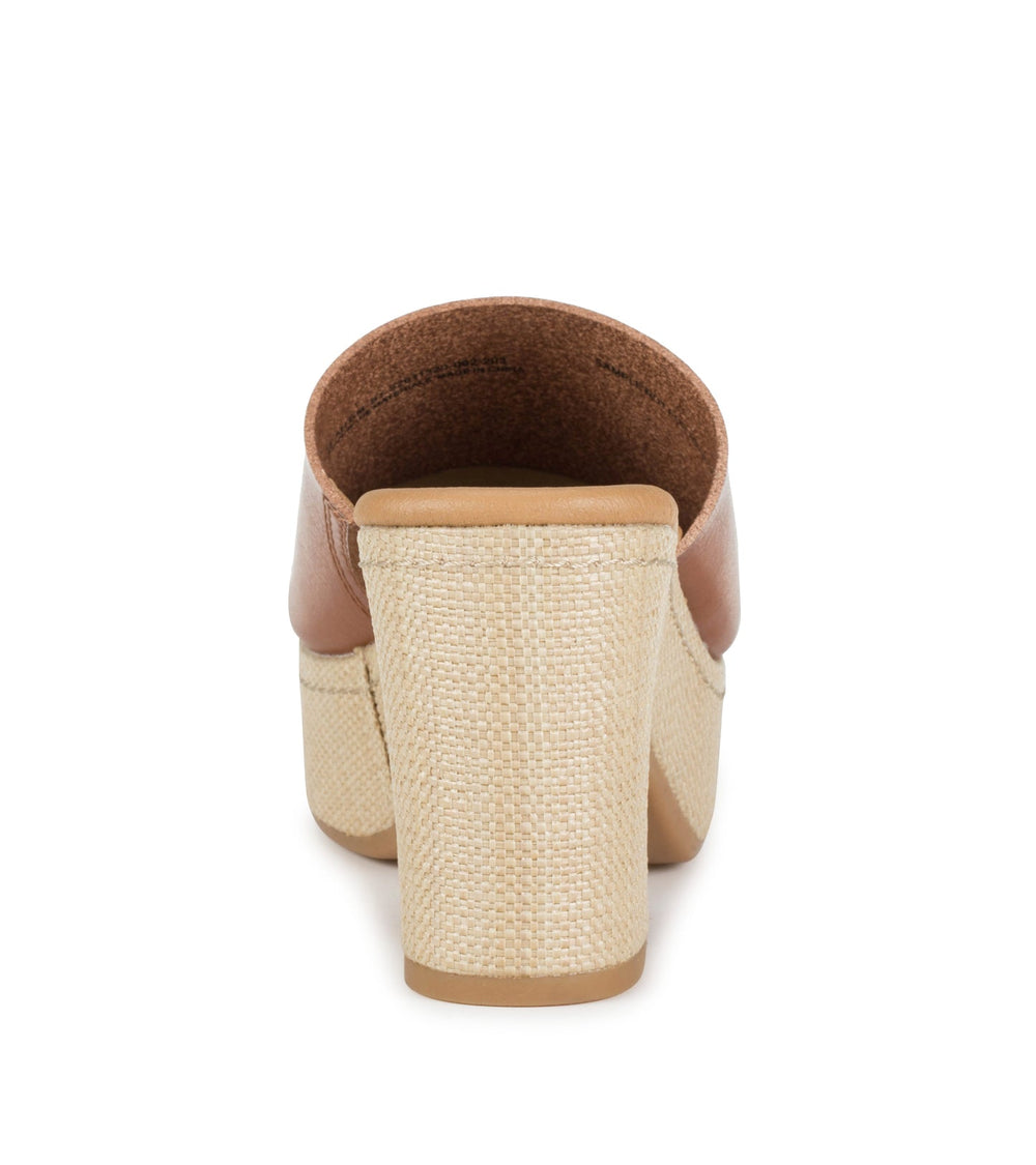 Baretraps Teah Wedge Slide Sandal Dark Caramel