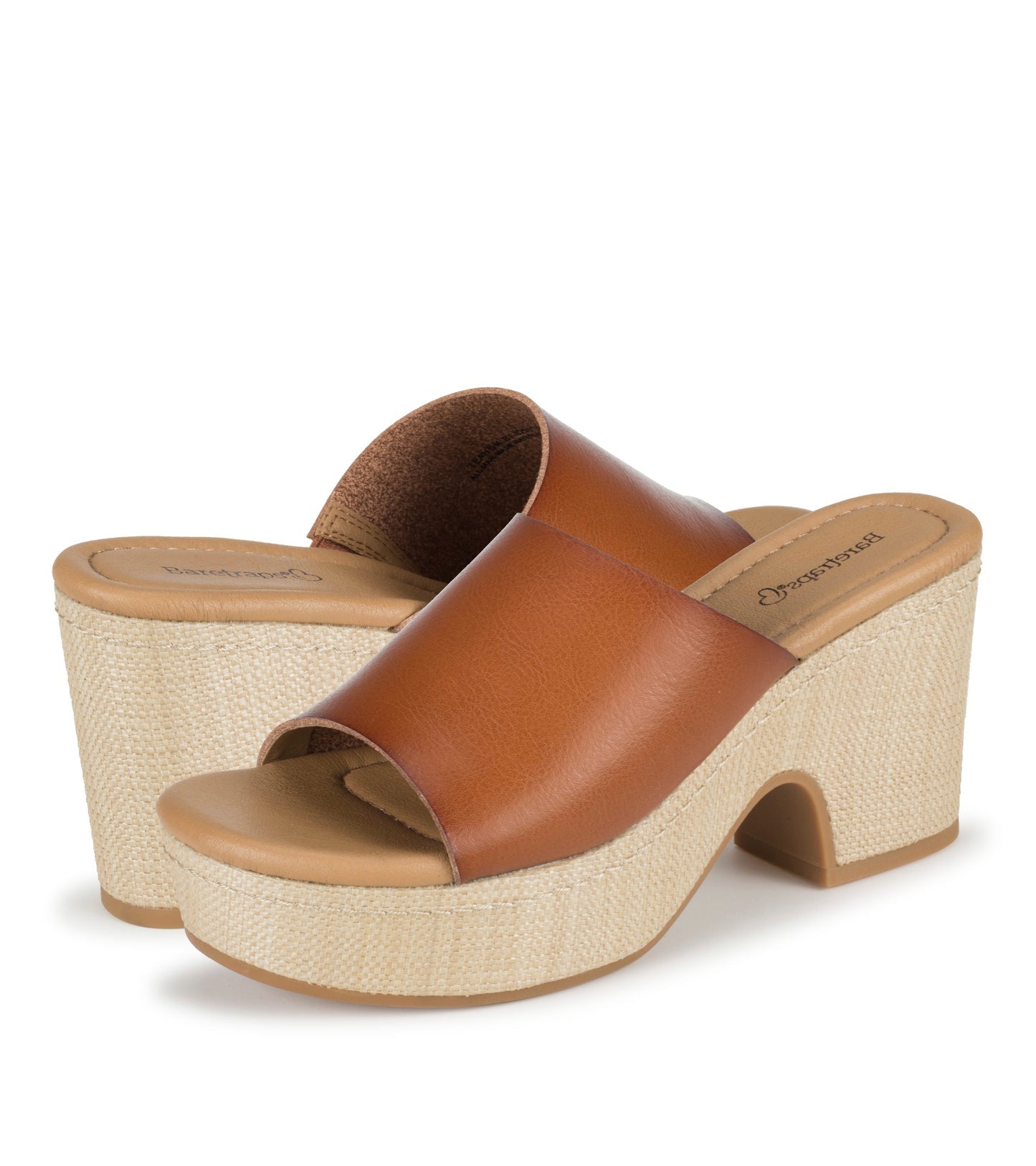 Baretraps Teah Wedge Slide Sandal Dark Caramel