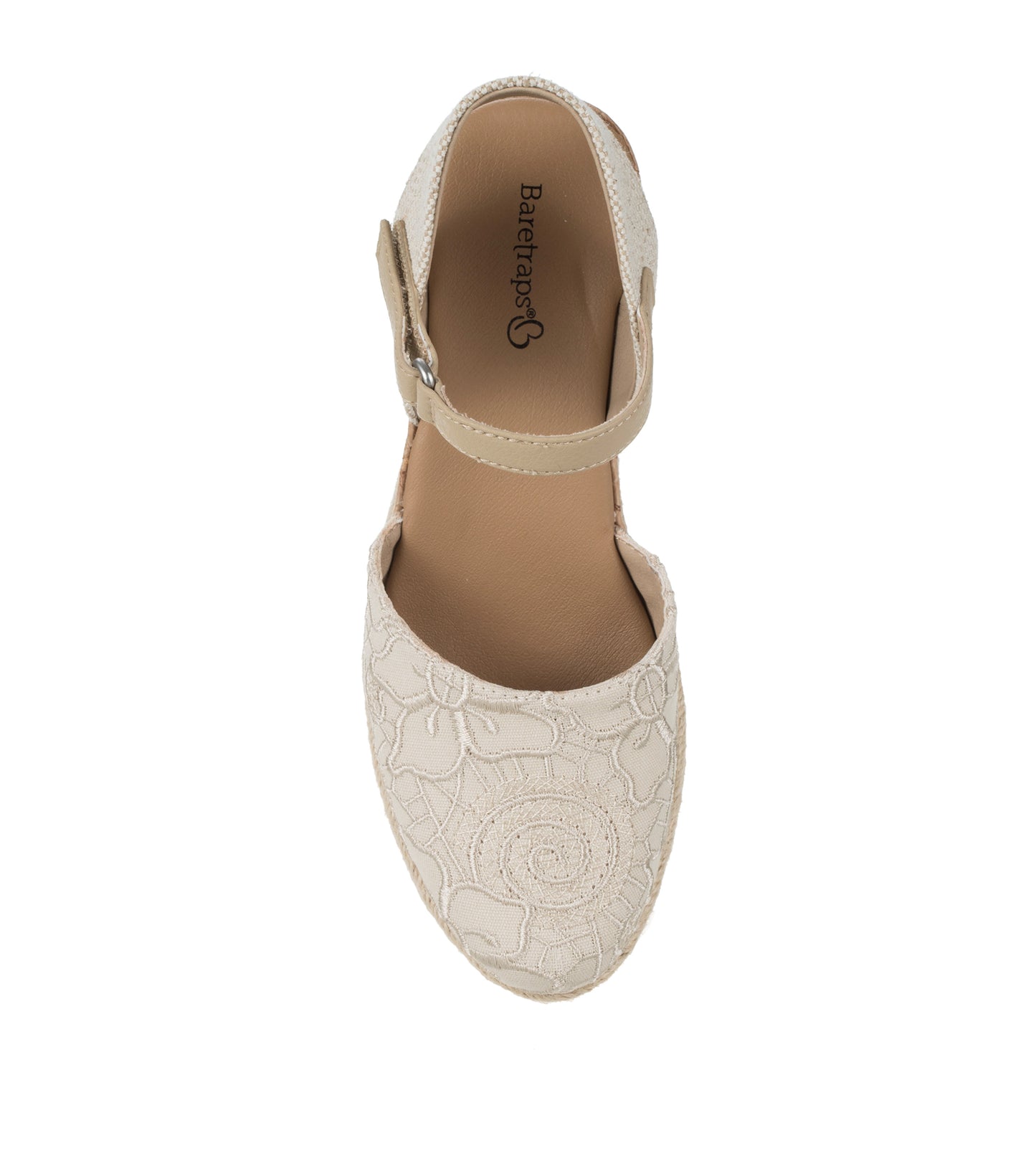 Baretraps Alycia Closed Toe Wedge Sandal Cream