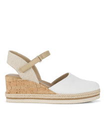 Baretraps Alycia Closed Toe Wedge Sandal White