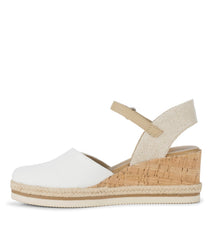Baretraps Alycia Closed Toe Wedge Sandal White