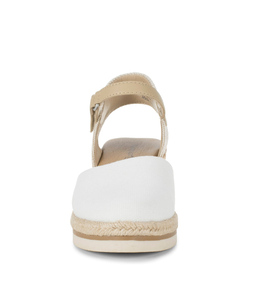 Baretraps Alycia Closed Toe Wedge Sandal White