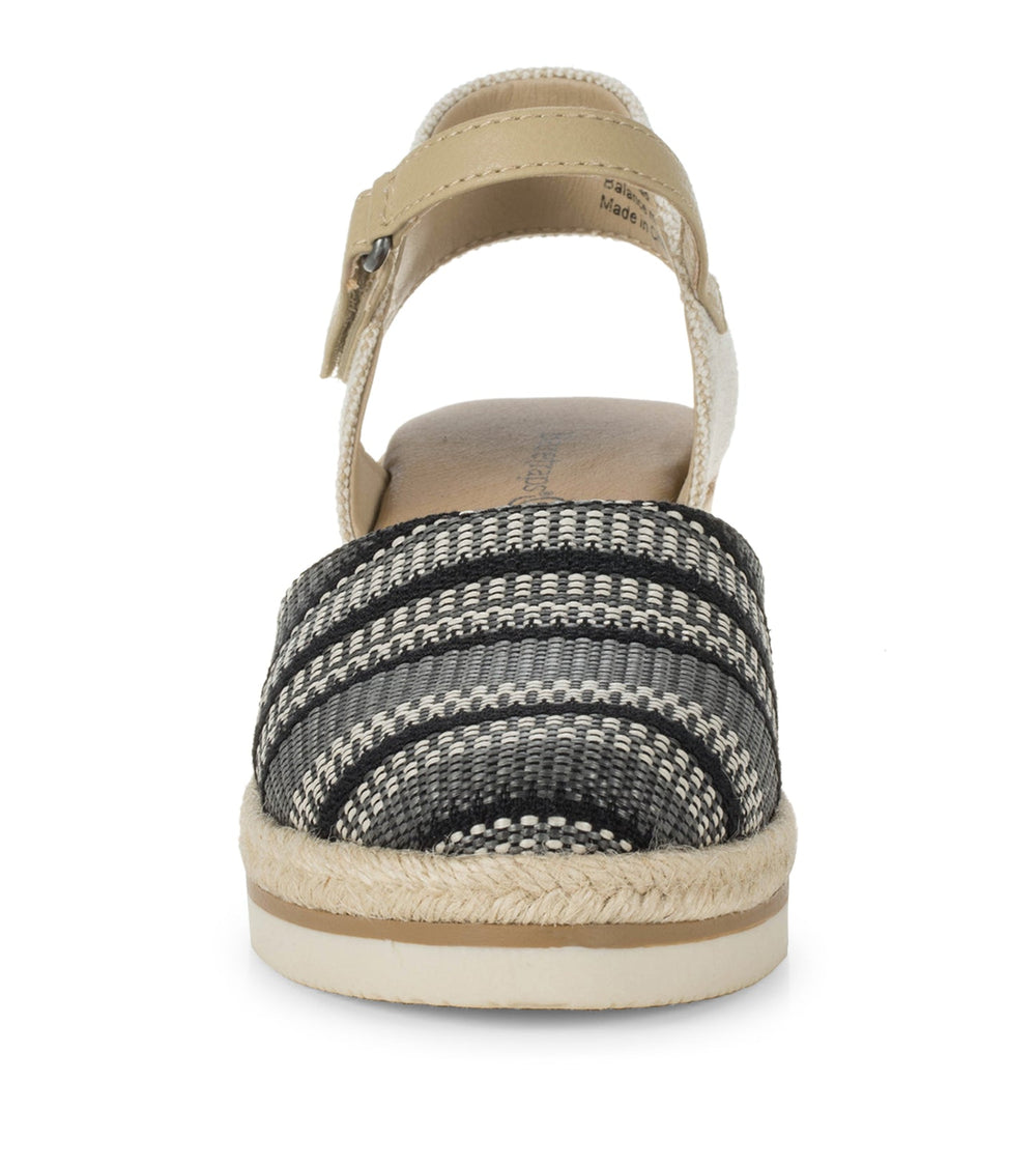 Baretraps Alycia Closed Toe Wedge Sandal Black Multi