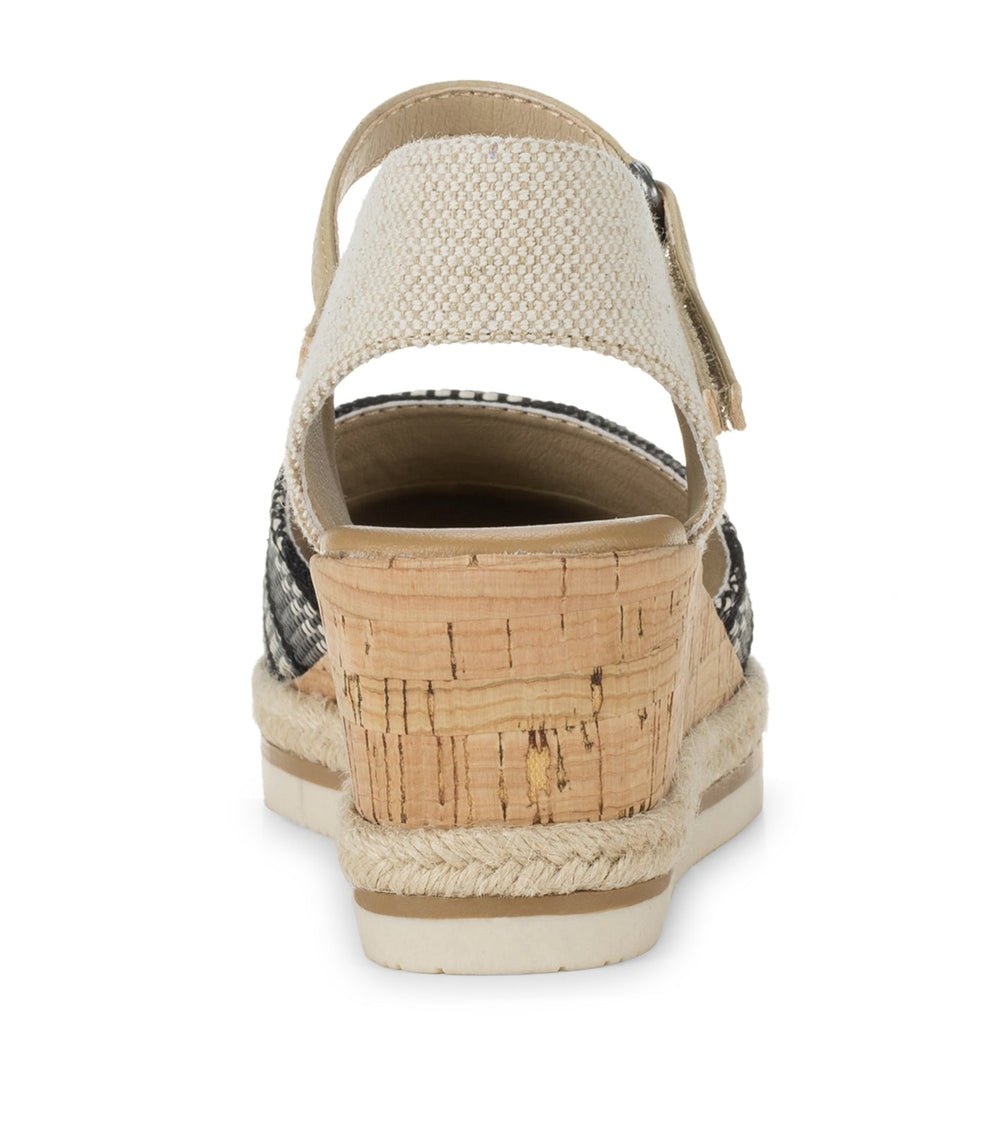 Baretraps Alycia Closed Toe Wedge Sandal Black Multi