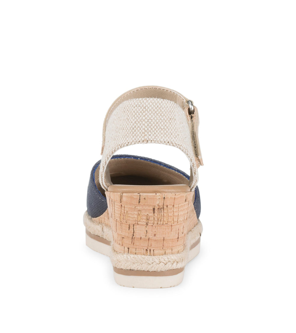 Baretraps Alycia Closed Toe Wedge Sandal Navy Blue