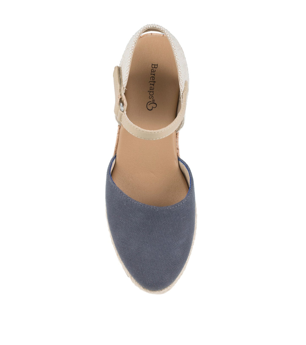 Baretraps Alycia Closed Toe Wedge Sandal Navy Blue
