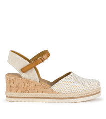 Baretraps Alycia Closed Toe Wedge Sandal Gold
