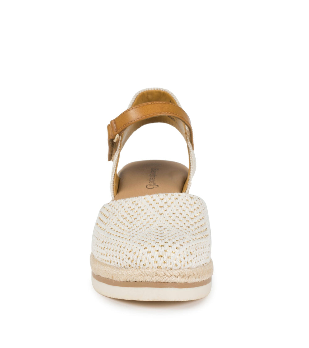 Baretraps Alycia Closed Toe Wedge Sandal Gold