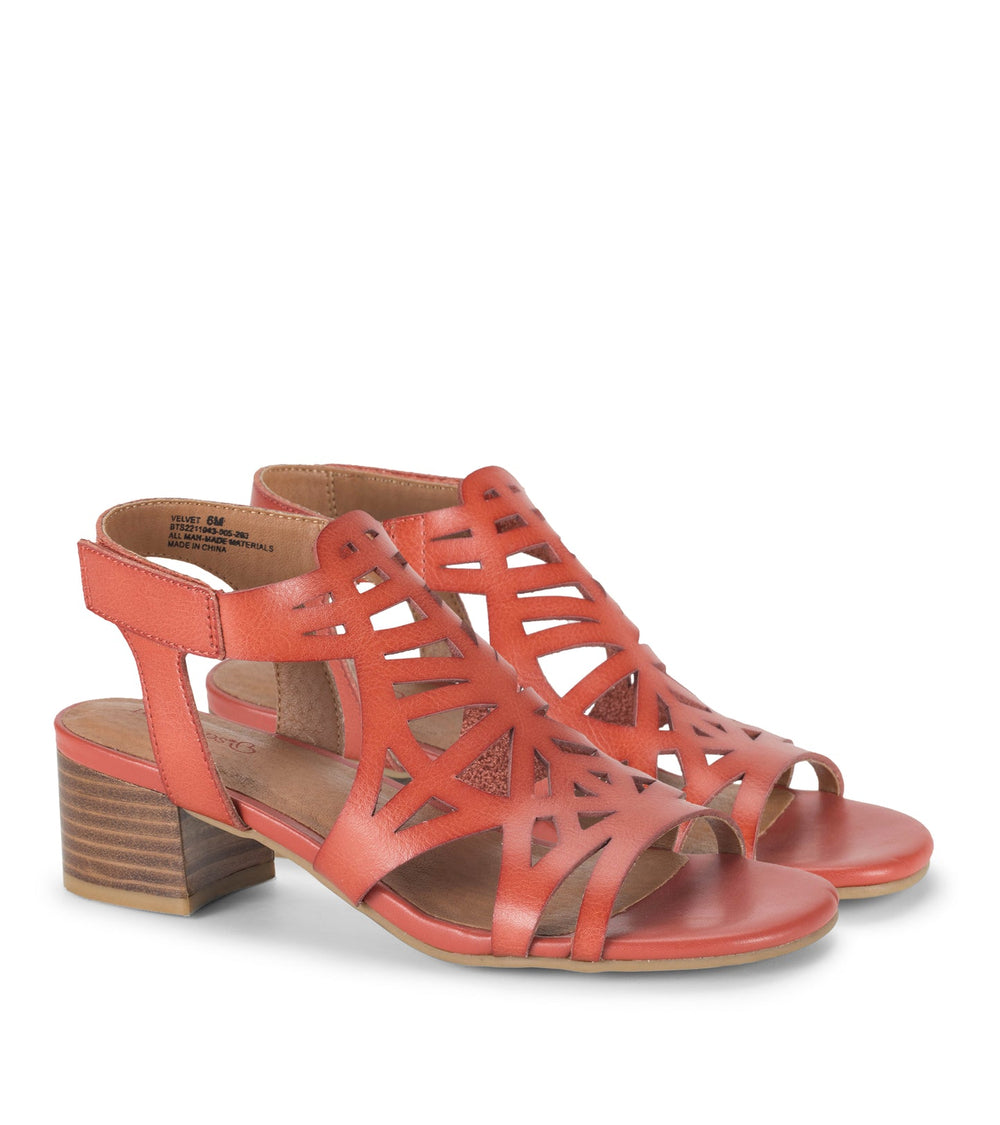 Baretraps Velvet Block Heel Sandal Paprika