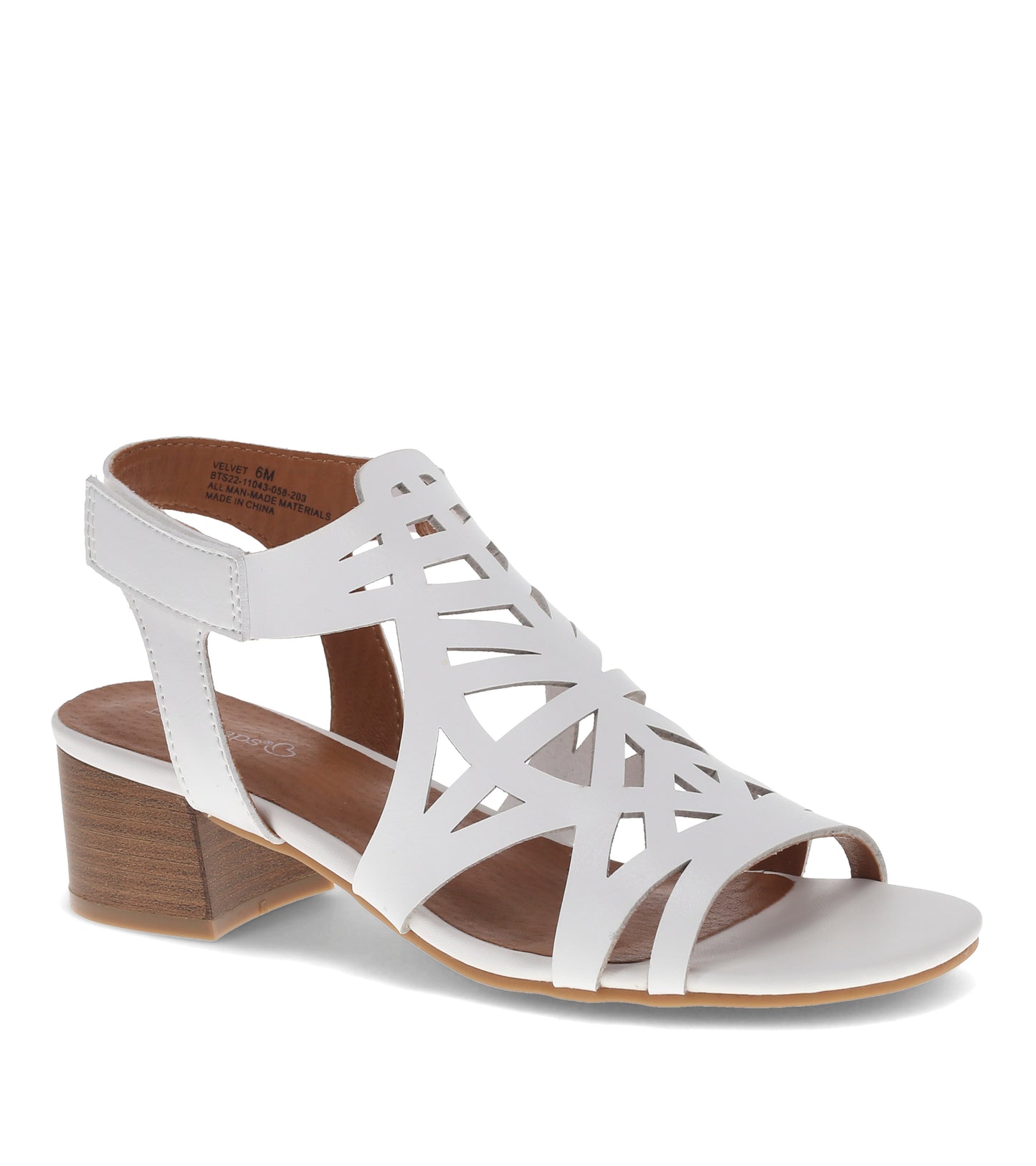 Baretraps Velvet Block Heel Sandal White