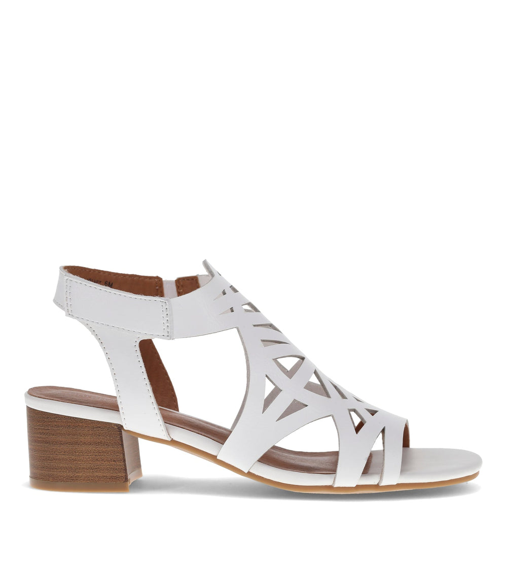 Baretraps Velvet Block Heel Sandal White