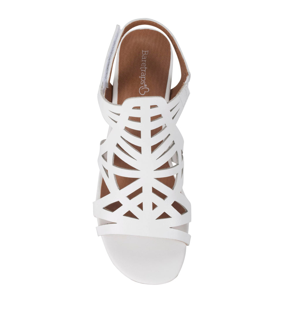 Baretraps Velvet Block Heel Sandal White
