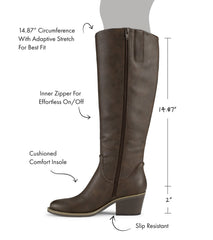 Baretraps Laryssa Riding Boot Dark Brown