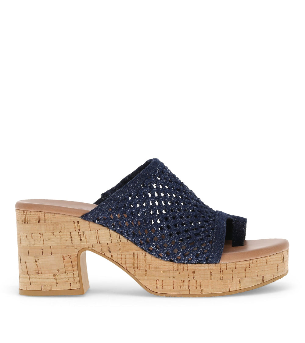 Baretraps Michaela Block Heel Sandal Dark Denim