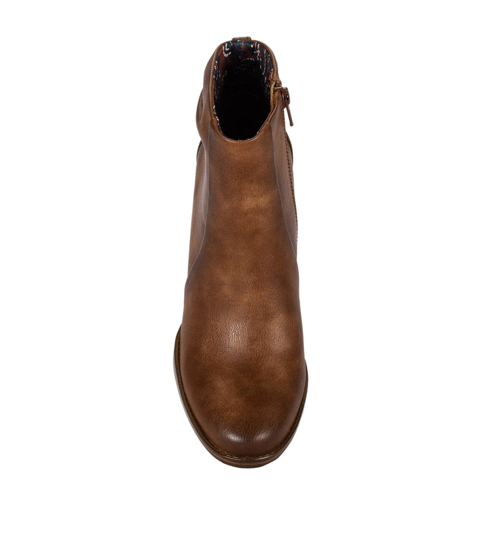 Baretraps Charee Block Heel Bootie Brush Brown