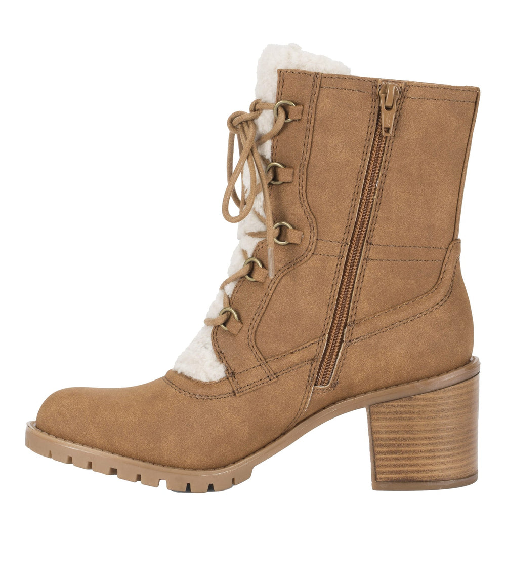 Baretraps Hadlee Lace Up Bootie Cognac