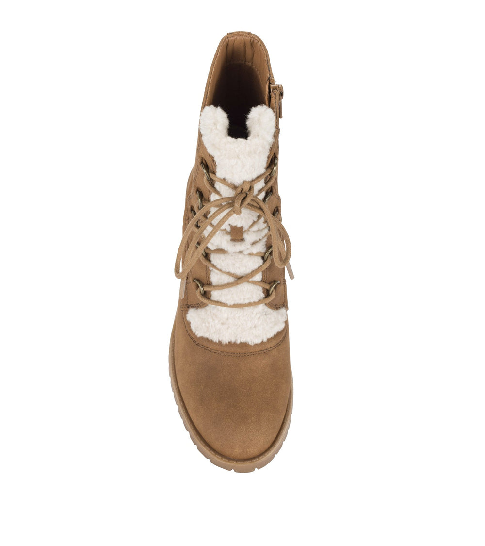 Baretraps Hadlee Lace Up Bootie Cognac