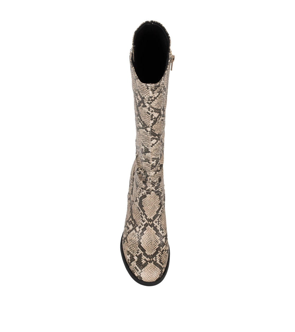 Baretraps Lilly Tall Boot Natural Snake
