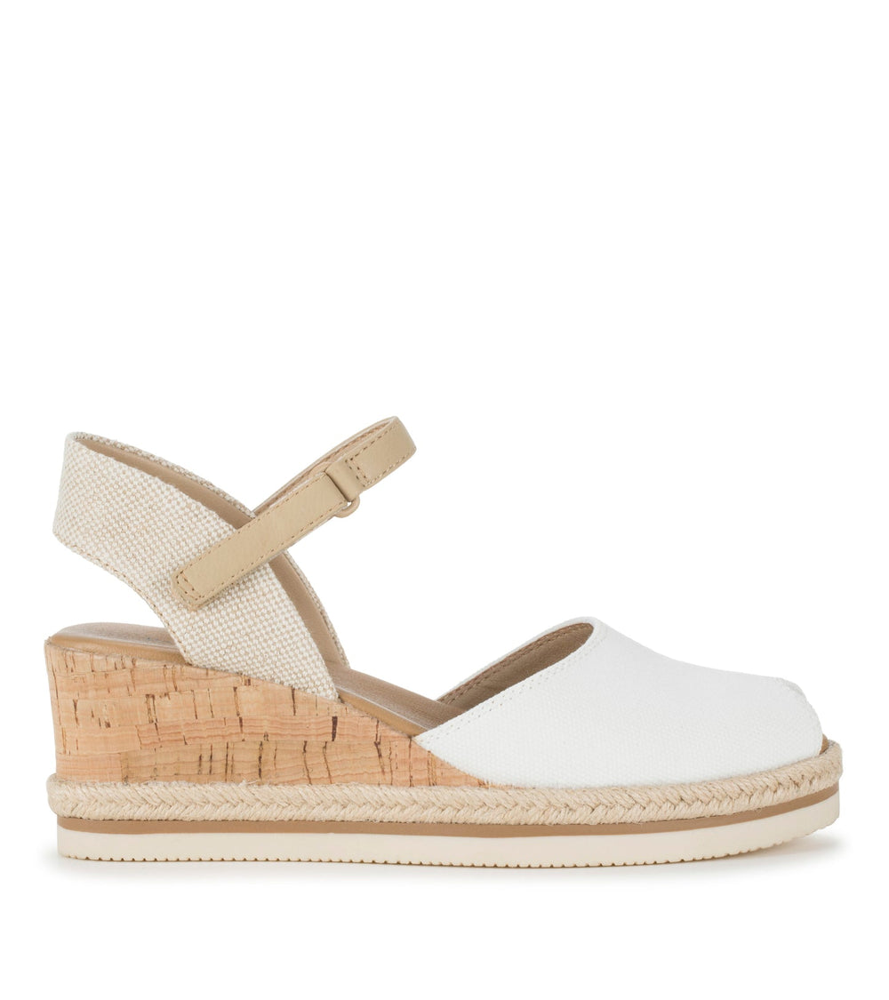 Baretraps Acadia Peep Toe Wedge Sandal White
