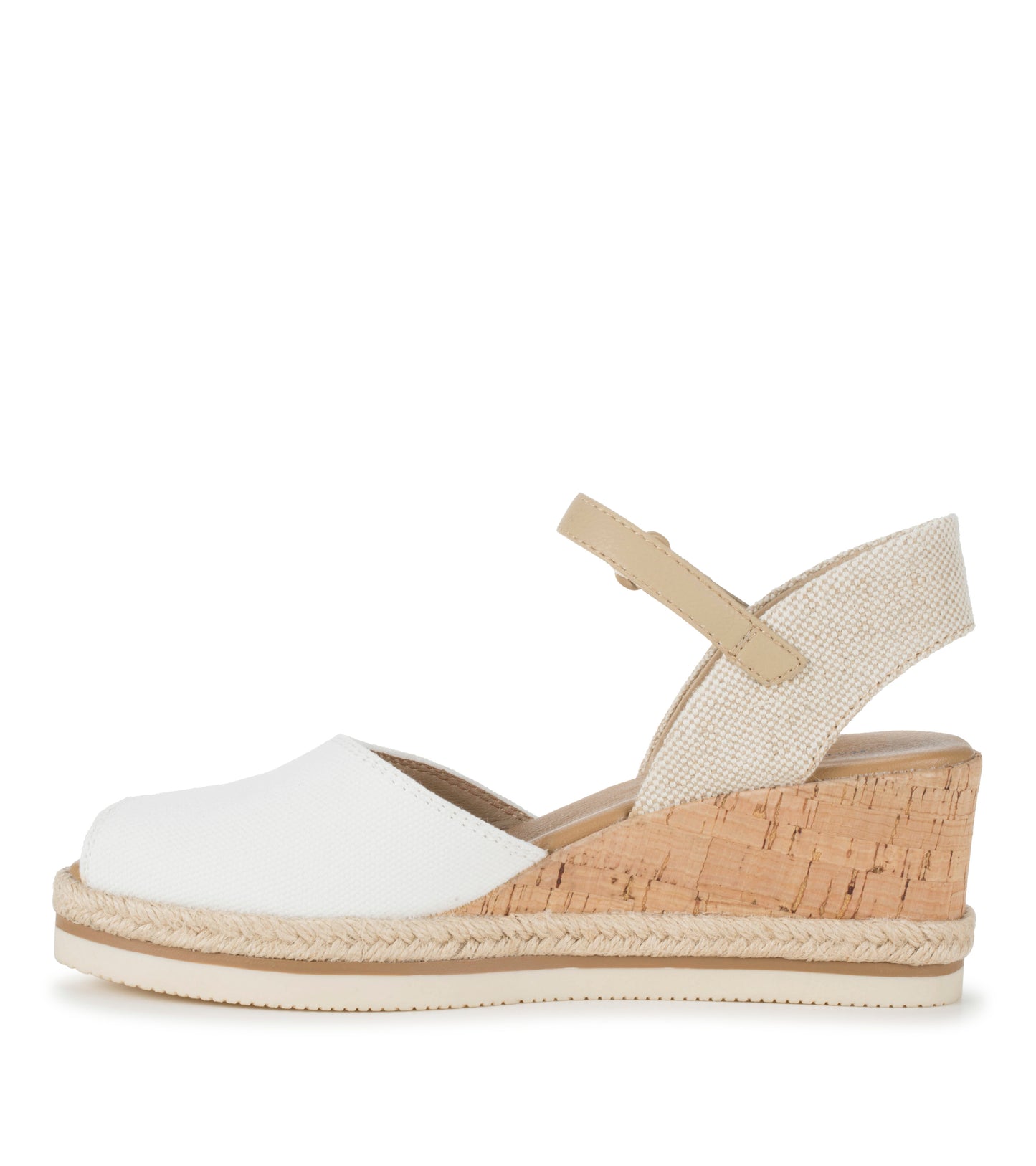 Baretraps Acadia Peep Toe Wedge Sandal White