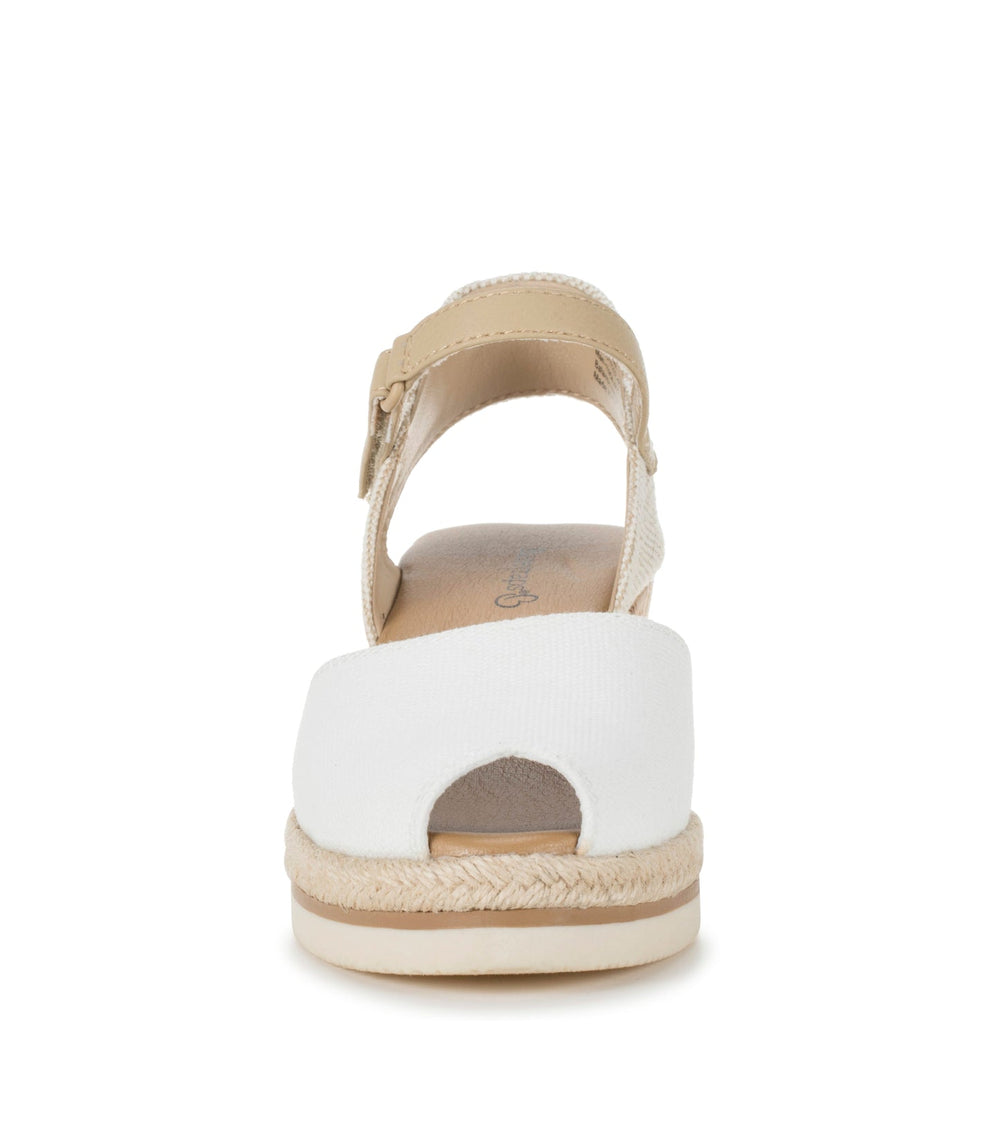 Baretraps Acadia Peep Toe Wedge Sandal White