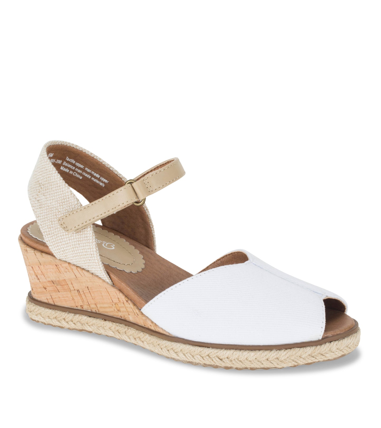 Baretraps Odetta Espadrille Wedge Sandal White Canvas