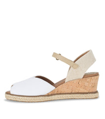 Baretraps Odetta Espadrille Wedge Sandal White Canvas