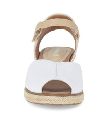 Baretraps Odetta Espadrille Wedge Sandal White Canvas