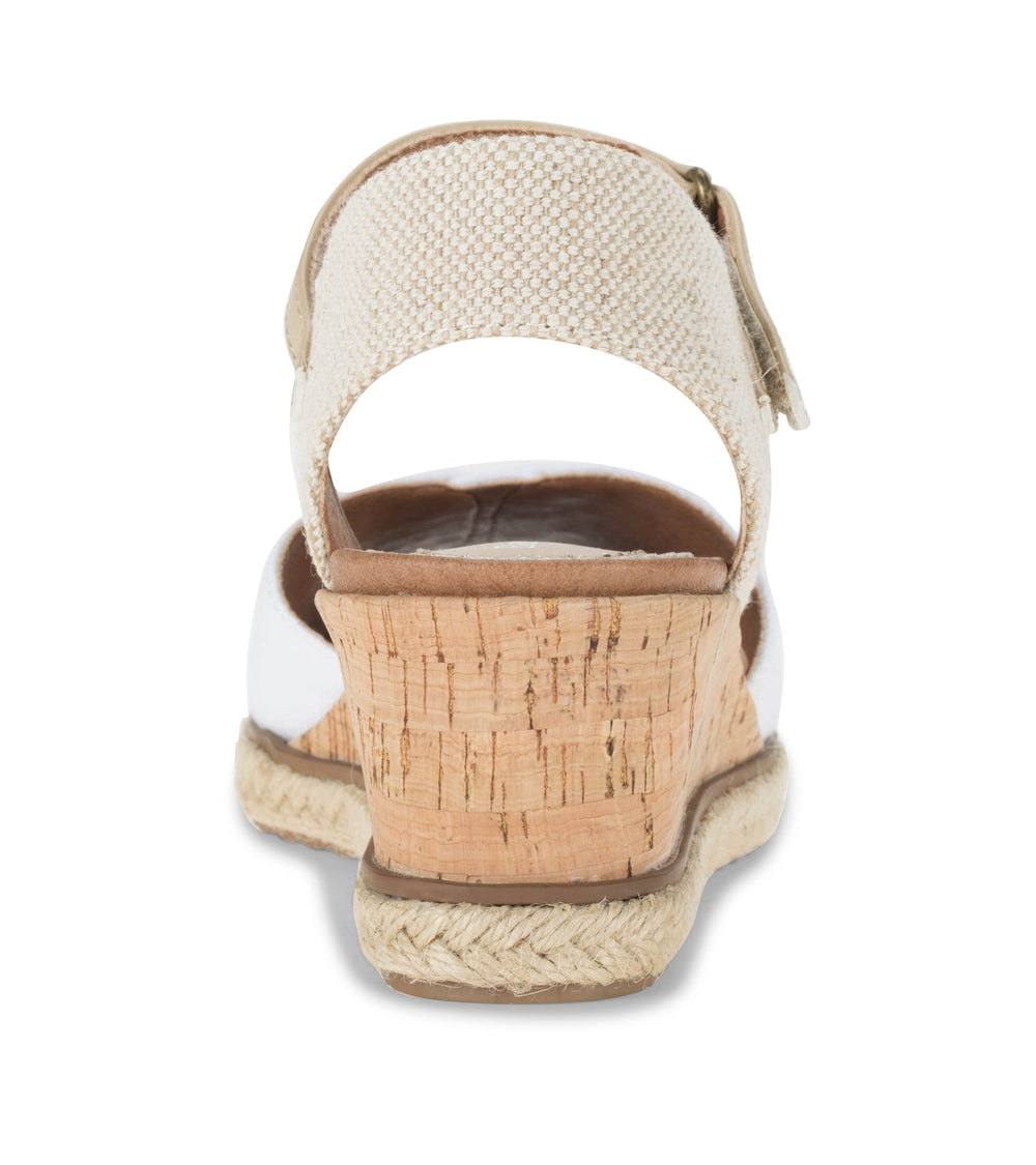 Baretraps Odetta Espadrille Wedge Sandal White Canvas