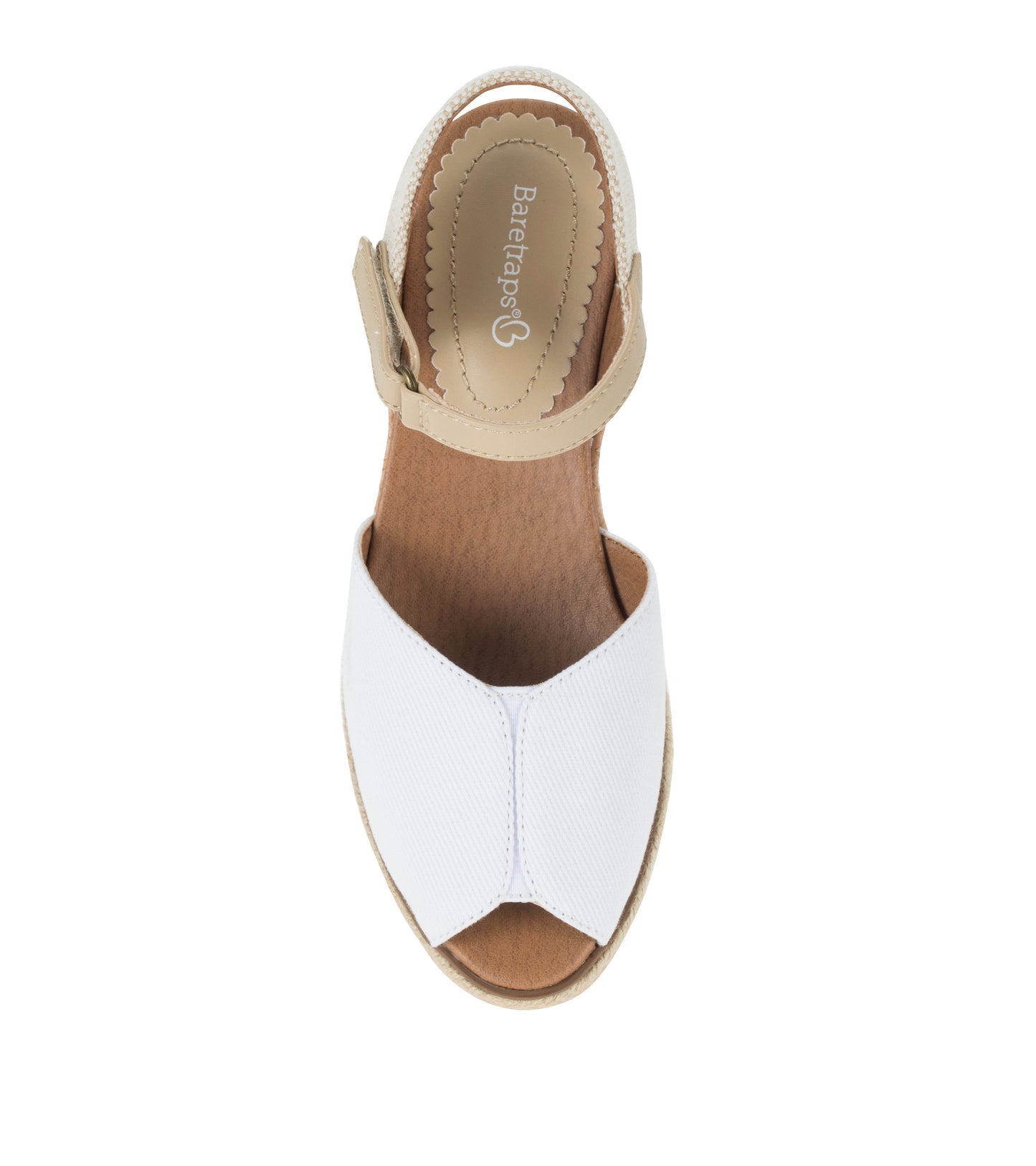 Baretraps Odetta Espadrille Wedge Sandal White Canvas