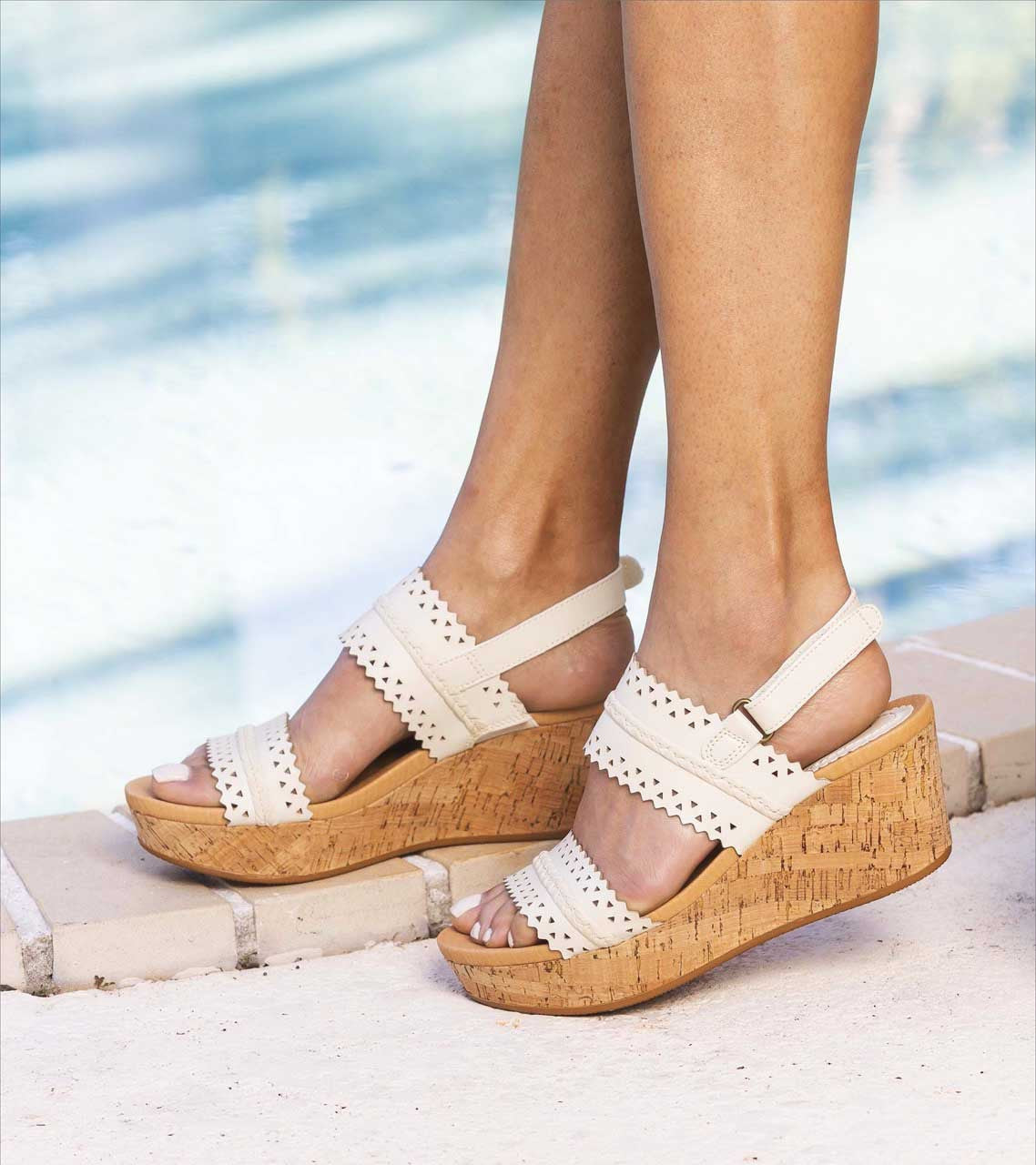 Baretraps Rene Wedge Sandal Cream