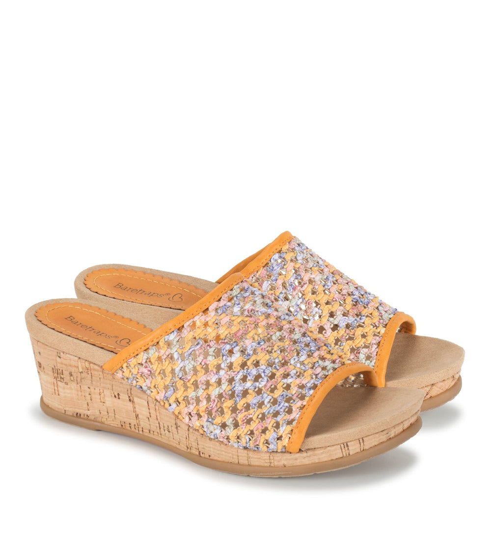 Baretraps Flossey Wedge Slide Sandal Sun Multi Floral