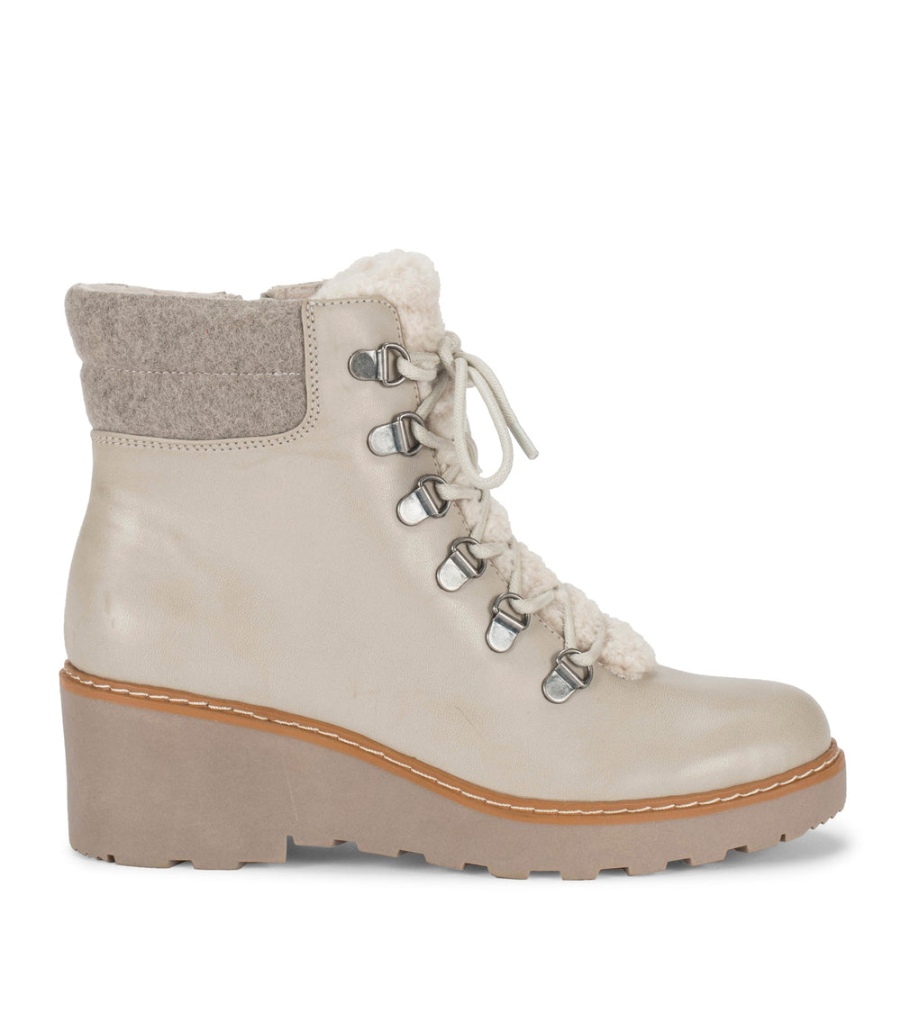 Baretraps Nasha Lace Up Wedge Bootie Taupe